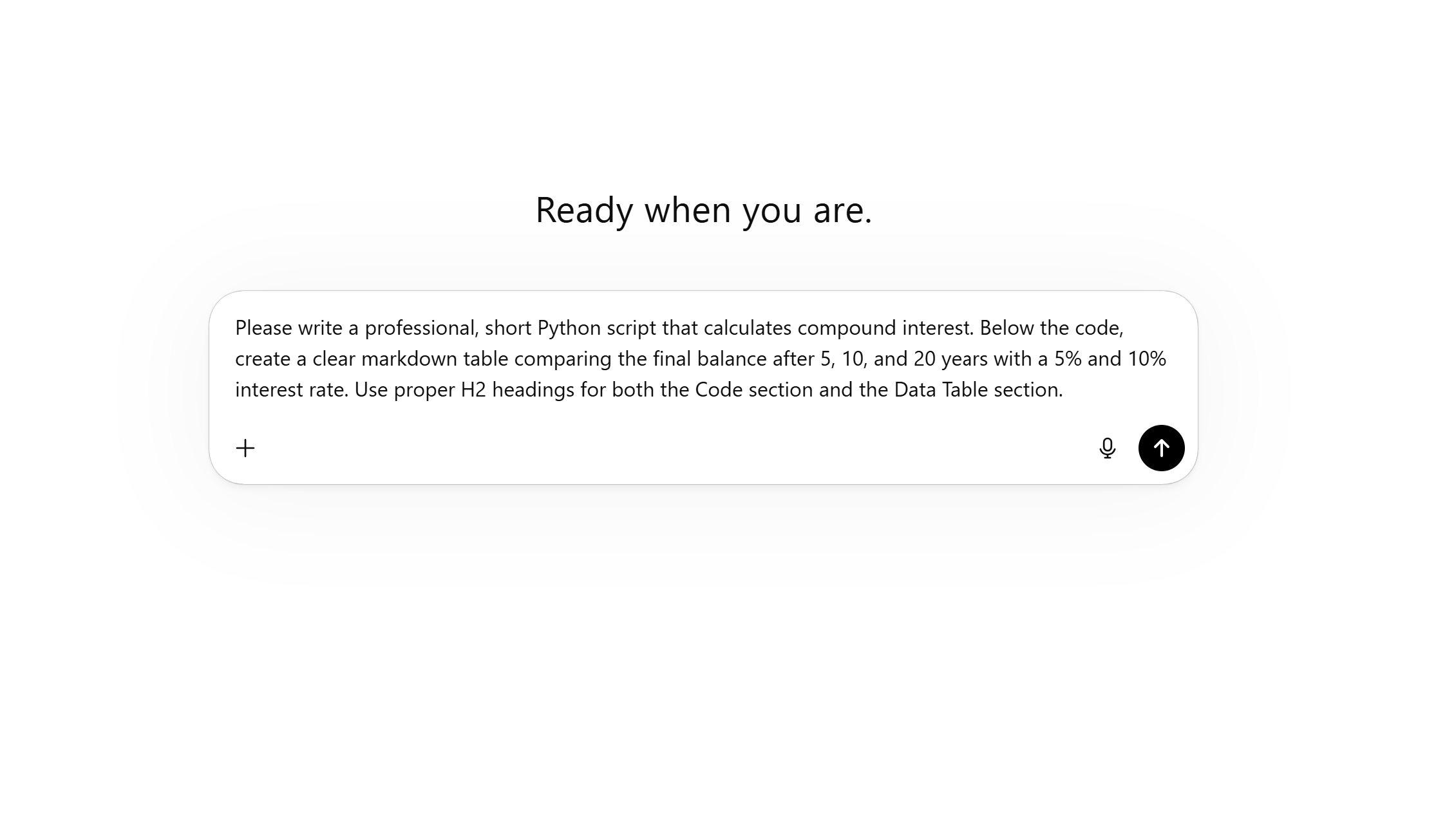Writing a prompt to AI chatbot for document generation